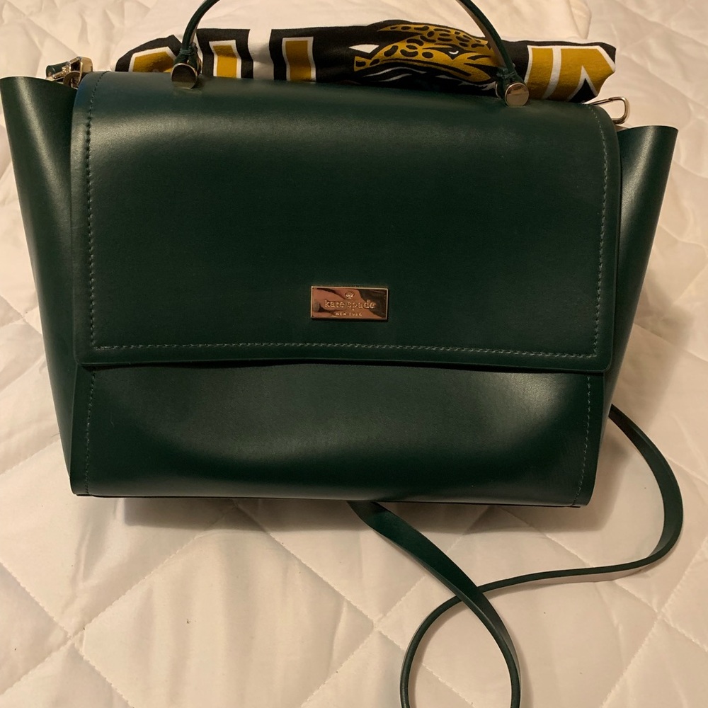 Kate Spade Green Satchel with Gold Hardware
